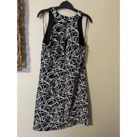 Connected Dress Navy Blue White 16 Swirls Washable Sheath Career Church Summer - Picture 7 of 7